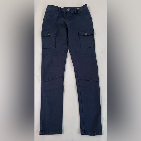 DL‎ 1961 Women’s Angie Cargo Slim Navy Blue  Jeans 360 4Way Comfort Stretch 27 - Picture 1 of 10